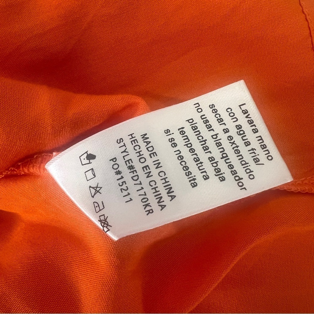 Karlie Floral Tiered Sleeveless V-Neck Ruffle Mini Dress‎ Orange  Medium - Picture 11 of 11